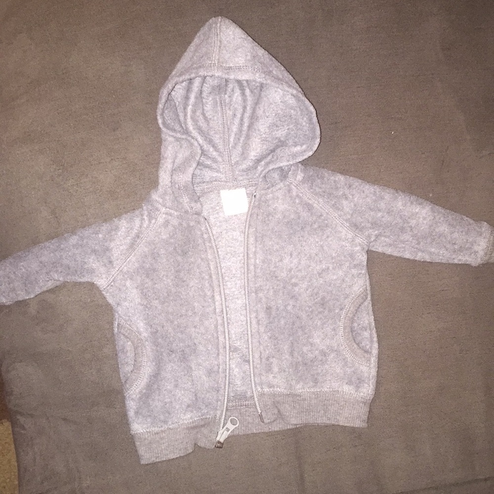 Gray zip up infant hoodie
